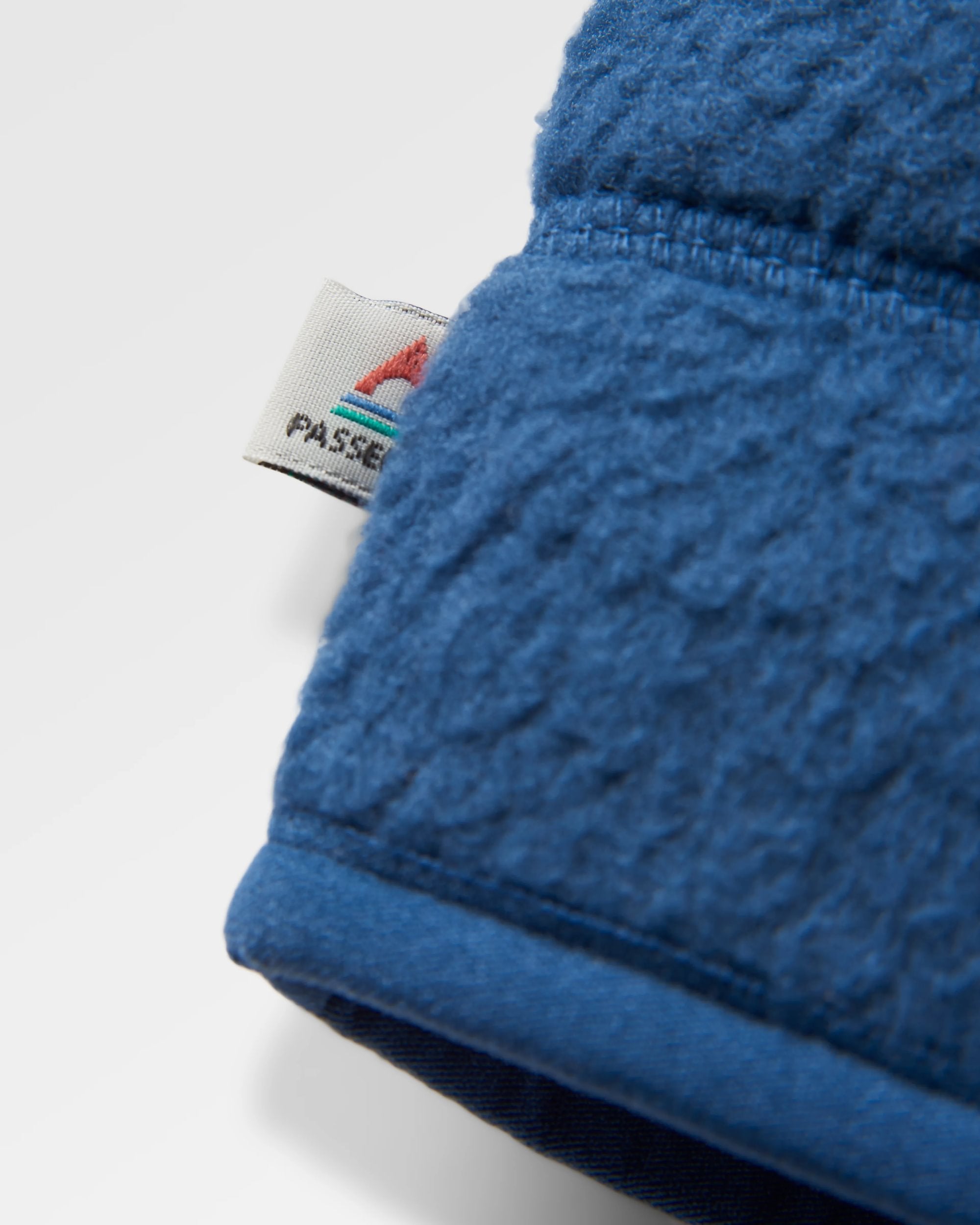 Home Recycled Sherpa Fleece - Grey Marl/Dark Denim - Flatlay