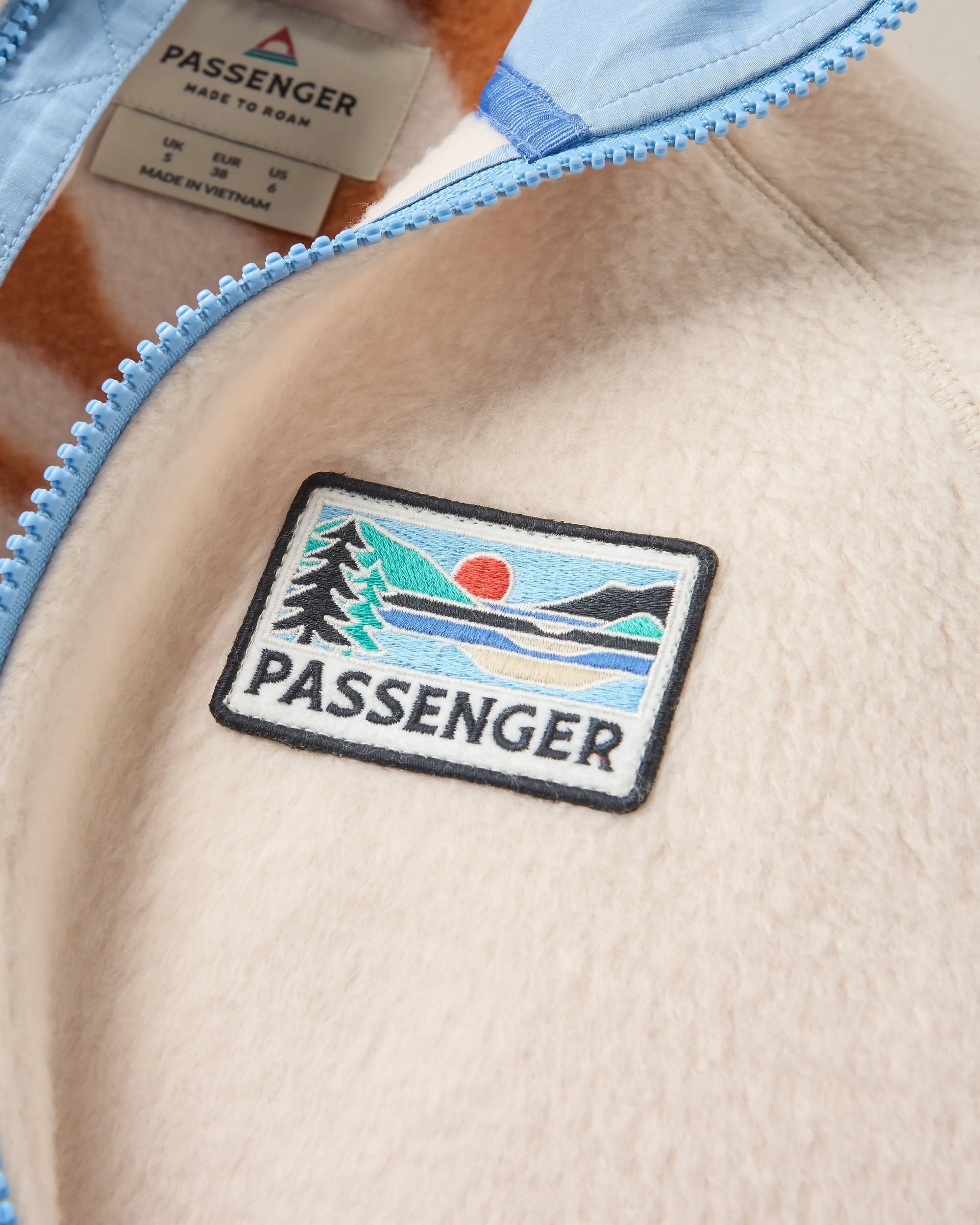 North Coast Vista Full Zip Recycled Sherpa Fleece - Oatmeal - Flatlay