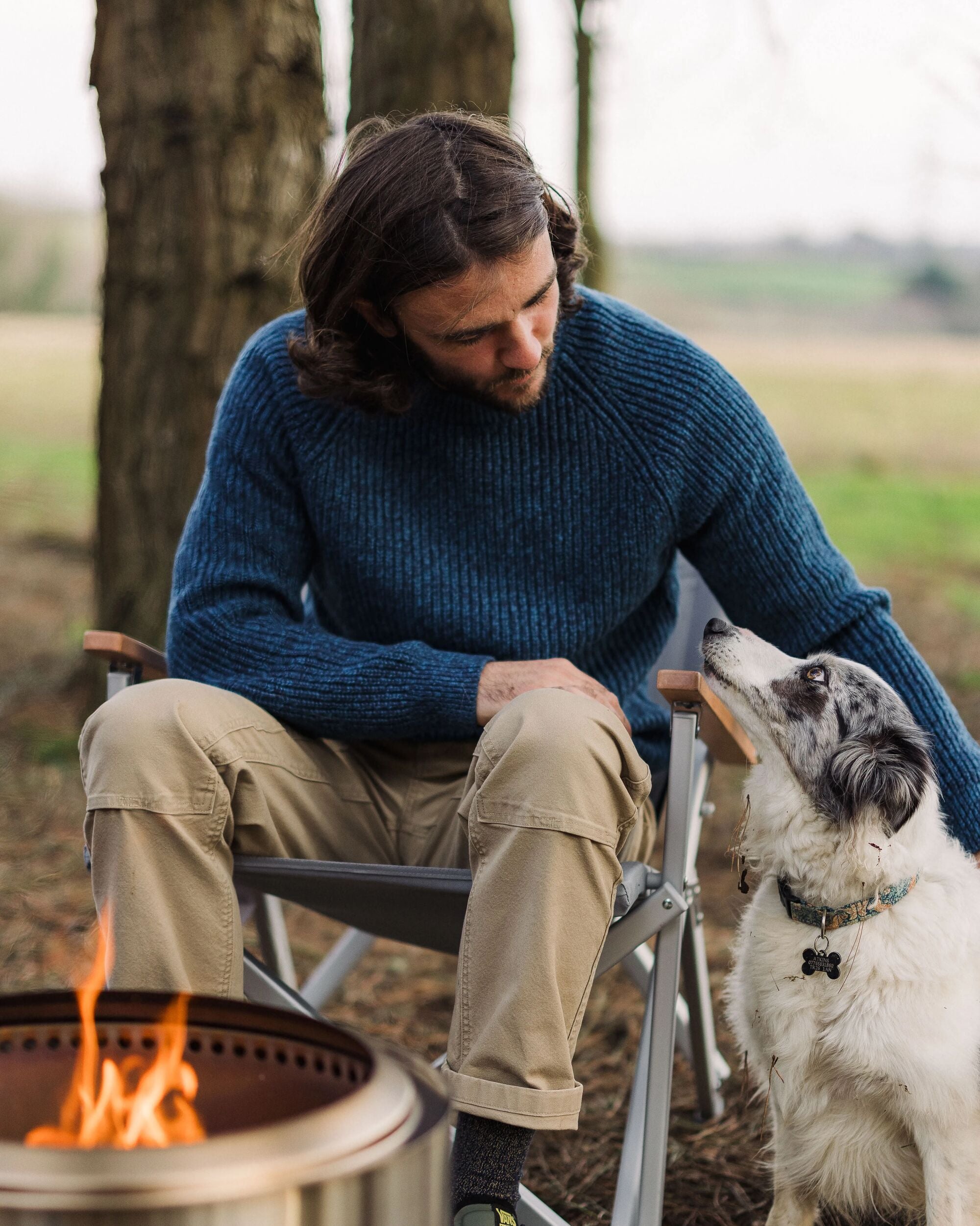 Fog Recycled Knitted Jumper - Rich Navy - Lifestyle