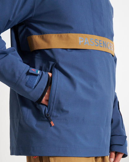 Snowscape Men's Recycled Anorak - Dark Denim - Studio Model