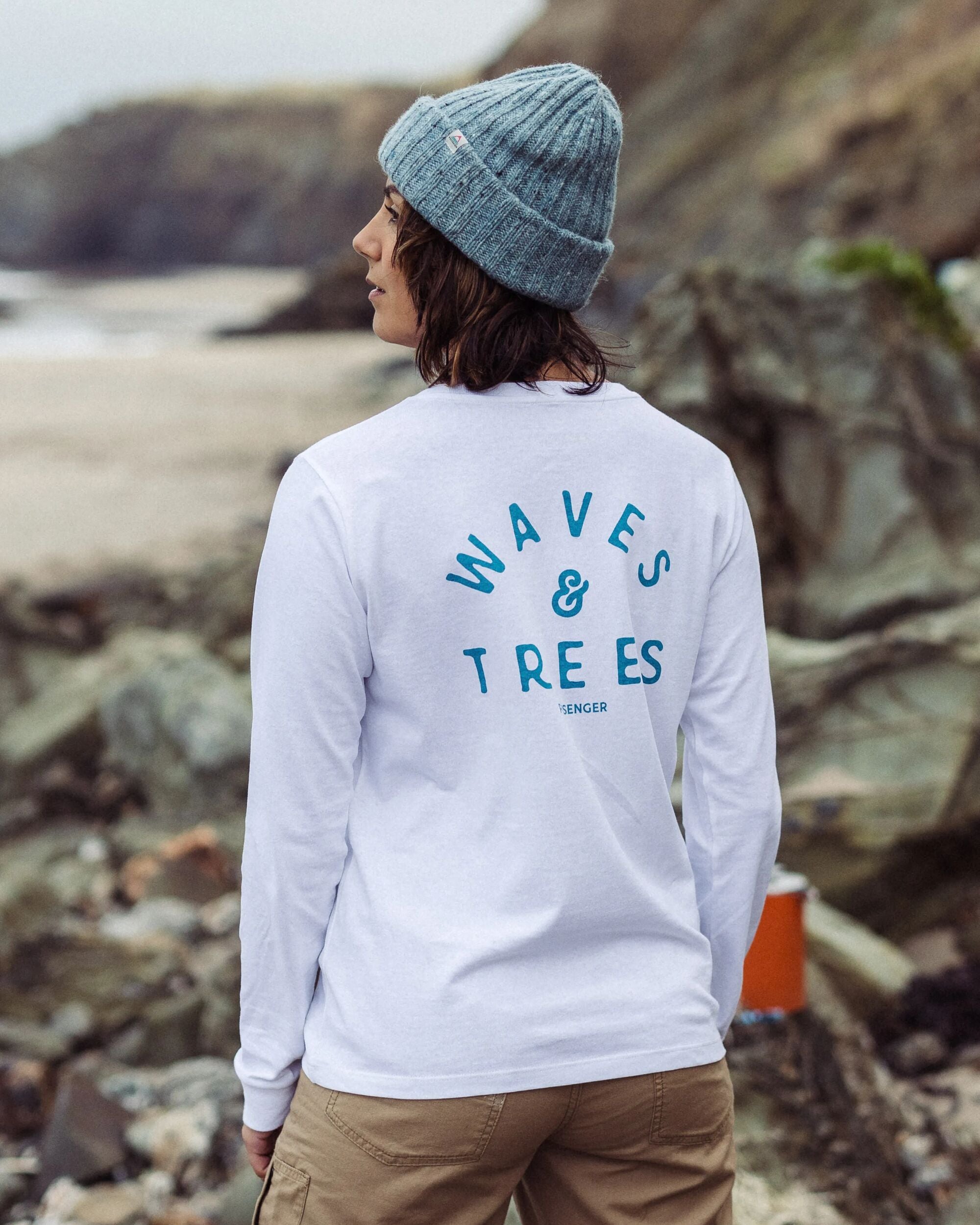 Penida Recycled Cotton LS T-Shirt - White - Lifestyle