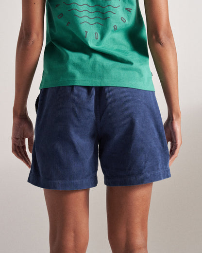 Avian Organic Cord Short - Dark Denim - Studio Model