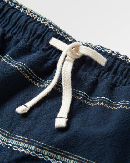 Drifter Organic Cotton Jacquard Shorts - Deep Navy Jacquard Stripe