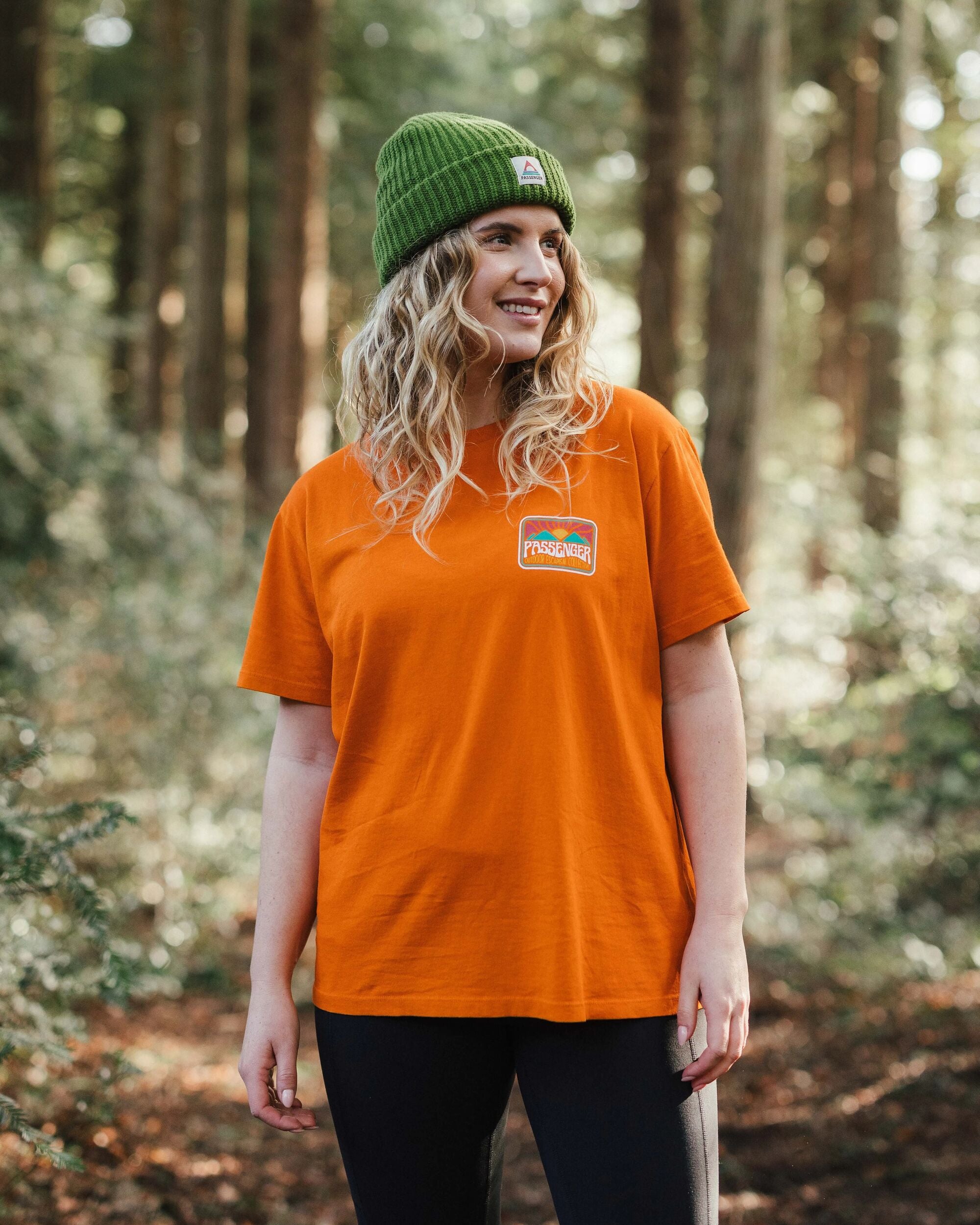 Golden Hour Recycled Cotton T-Shirt - Sunrise Orange - Lifestyle