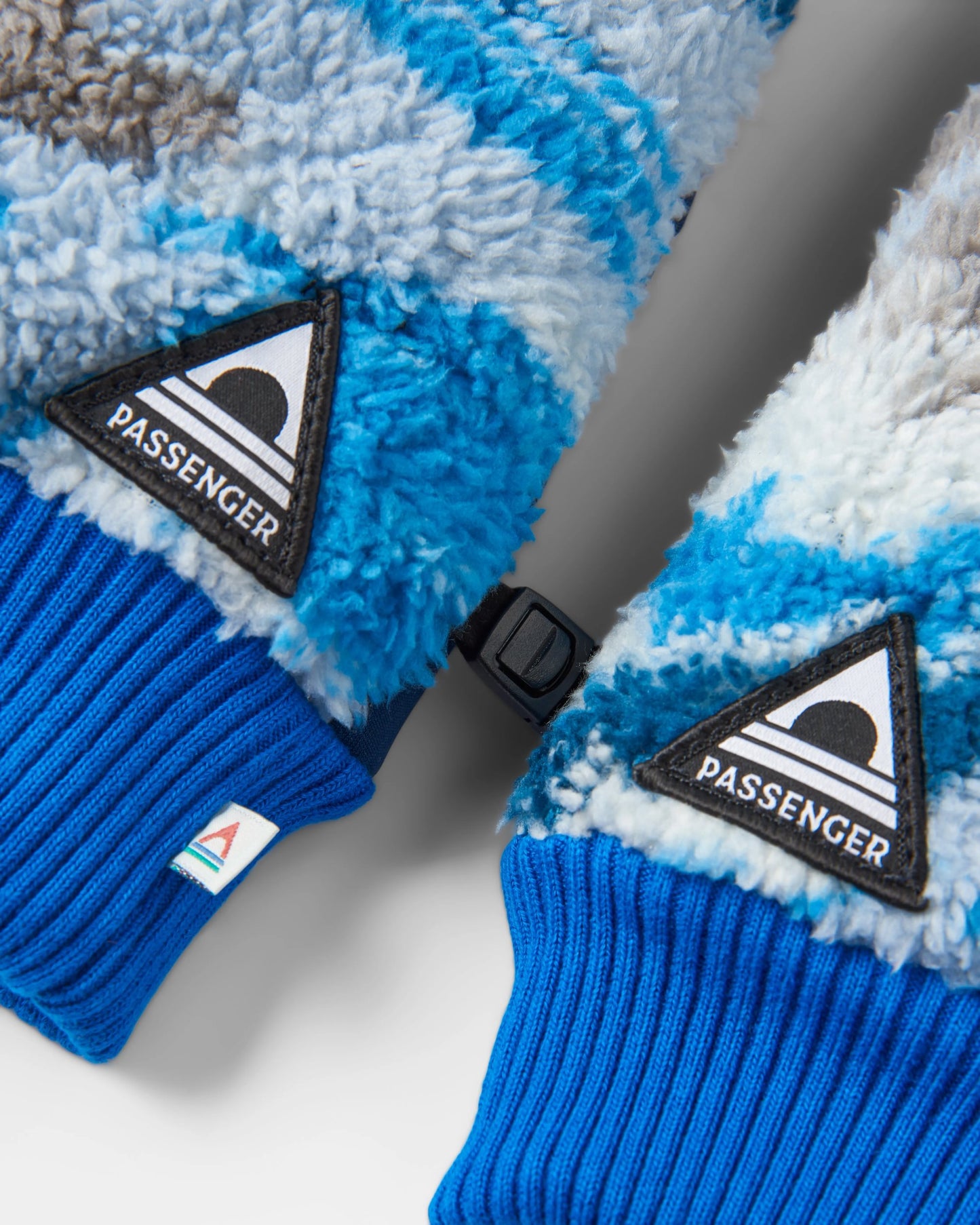 Avalanche Recycled Sherpa Mittens - Abstract Mountain Blue Steel