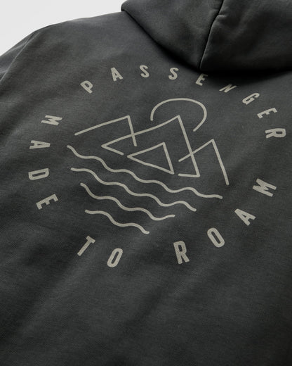 Escapism Recycled Cotton Hoodie - Black - Flatlay