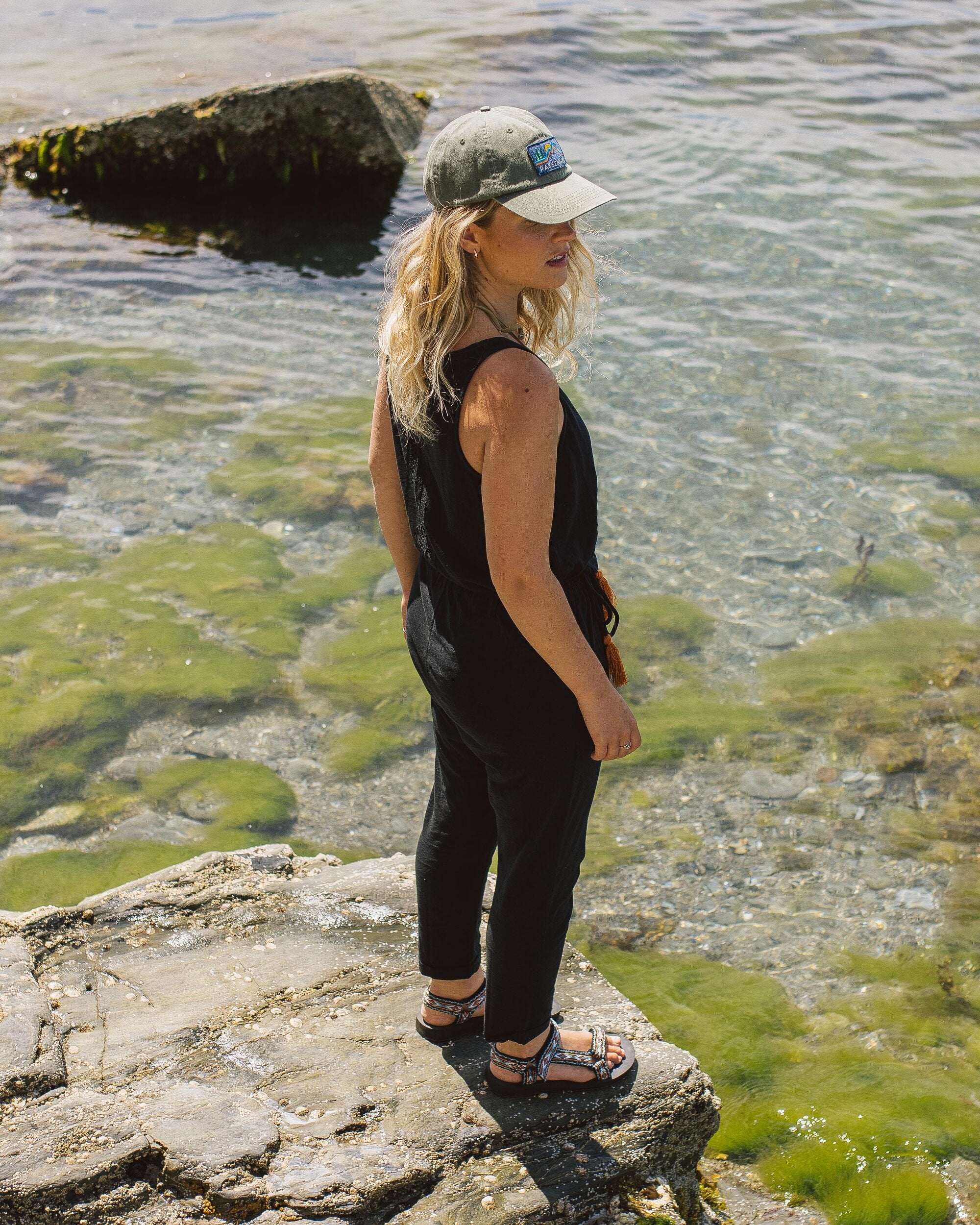 Eva Recycled Cotton Jumpsuit - Black - Lifestyle