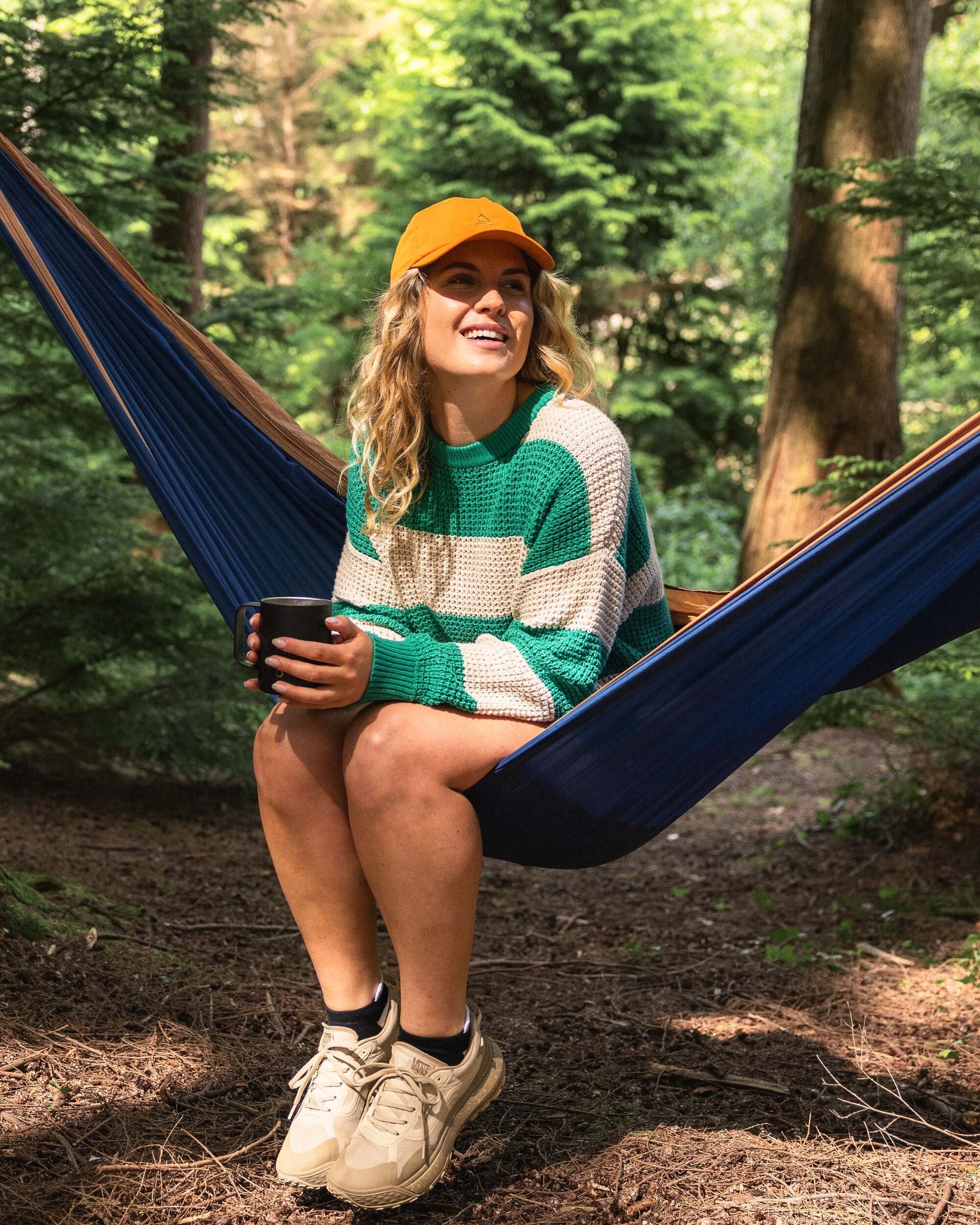 Reflection Stripey Jumper - Vintage White/Greenlake Stripe - Lifestyle