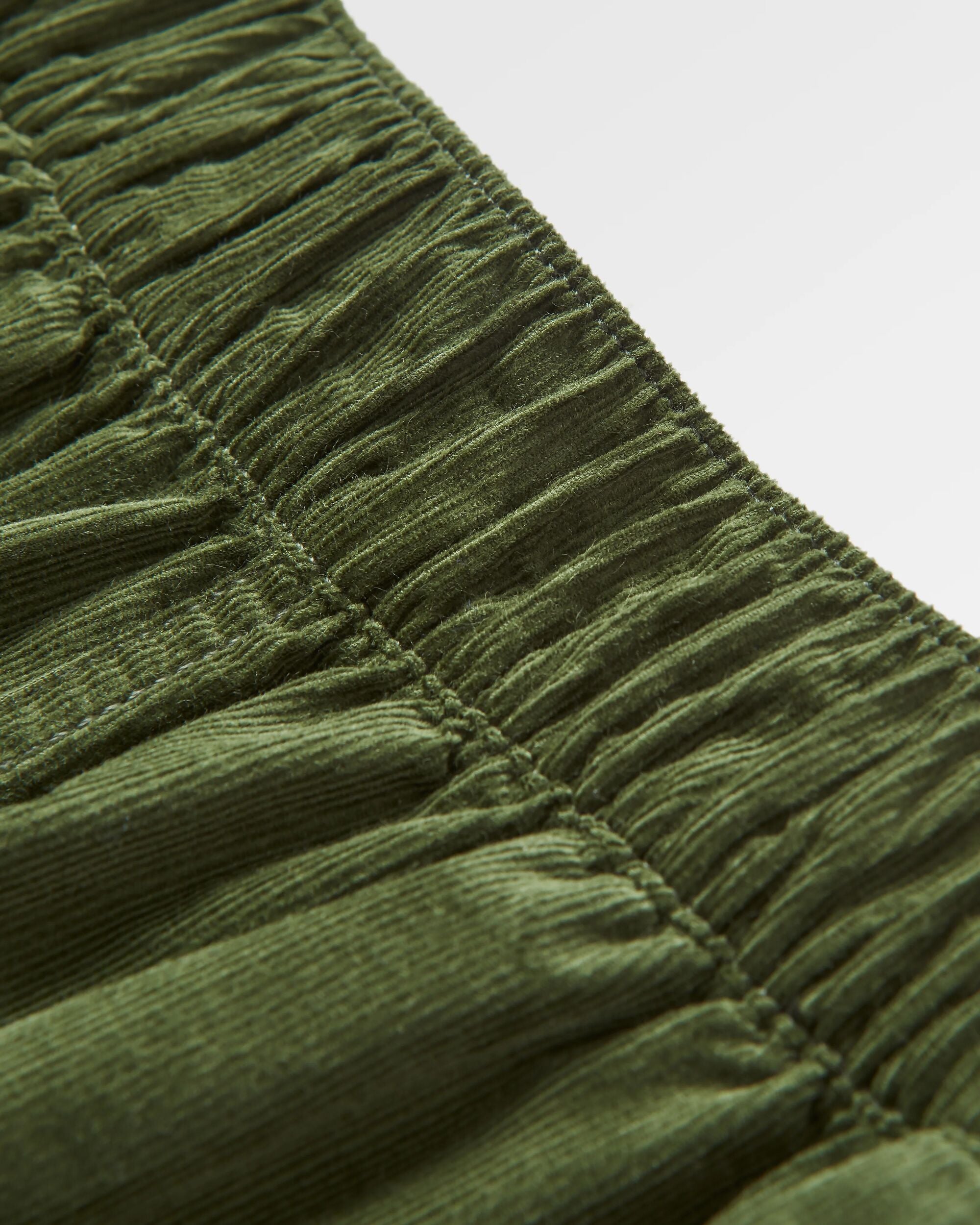 Someday Organic Cotton Corduroy Cropped Trouser - Fir Tree - Flatlay