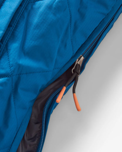 Oceanic Recycled Insulated 1/2 Zip Jacket - Tidal Blue/Burnt Orange