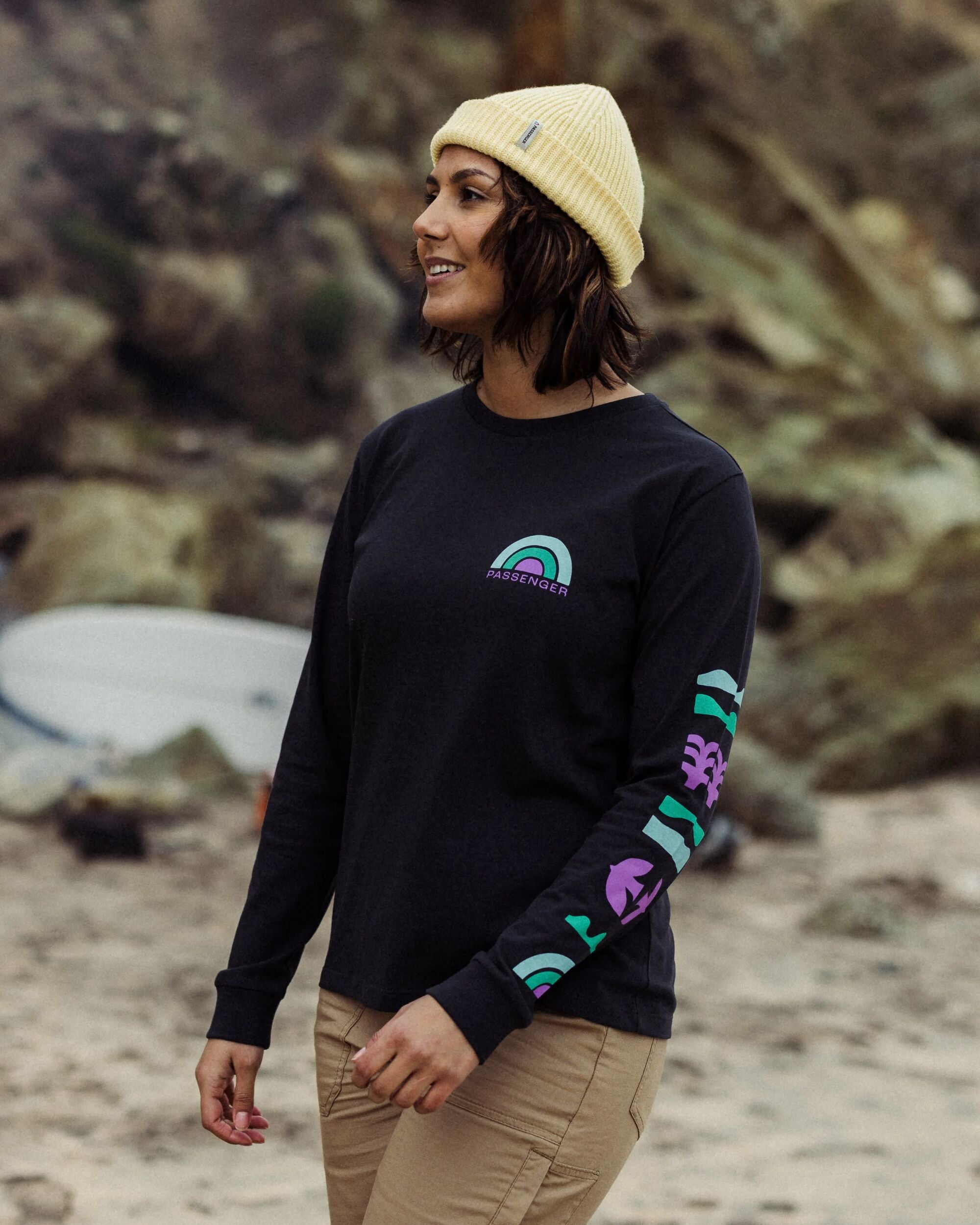 Papercut Recycled Cotton LS T-Shirt - Black - Lifestyle