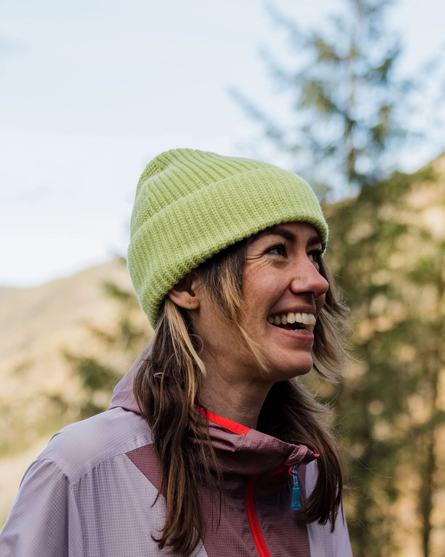 Womens_Compass Recycled Beanie - Lime Juice