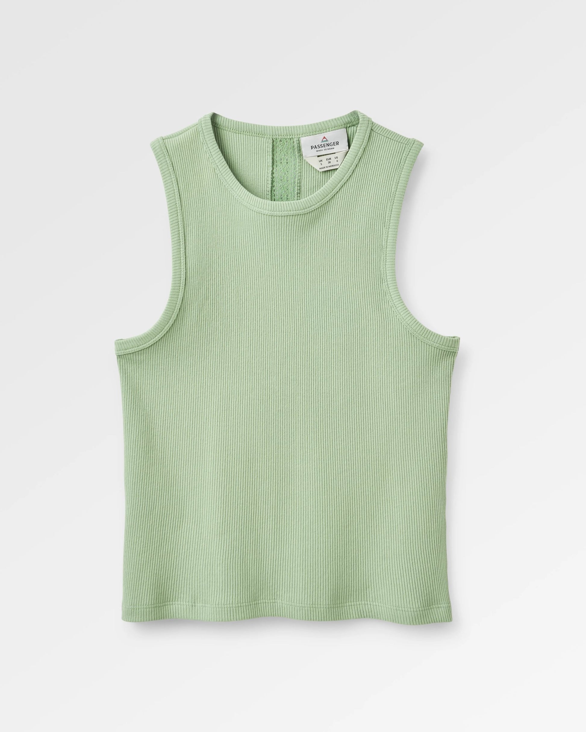 Atmos Ribbed Tank Vest - Stem Green - Flatlay
