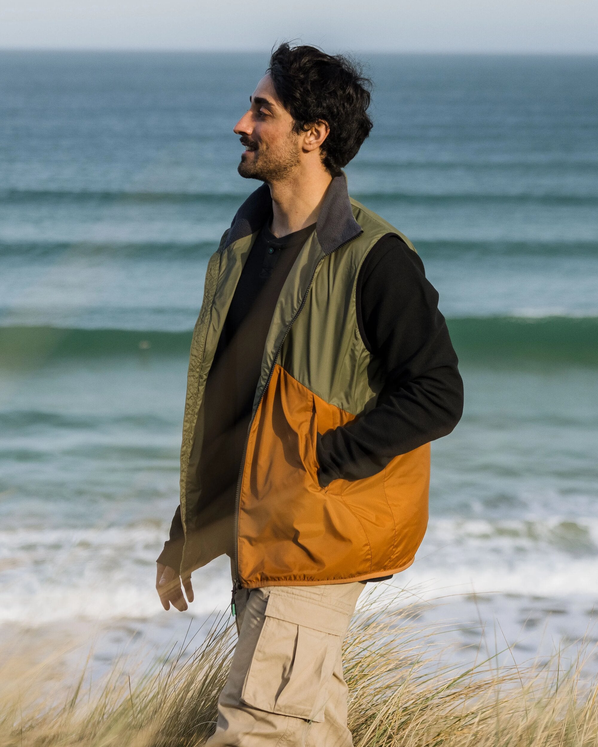 Dusk Recycled Insulated Vest - Dusty Olive - Lifestyle