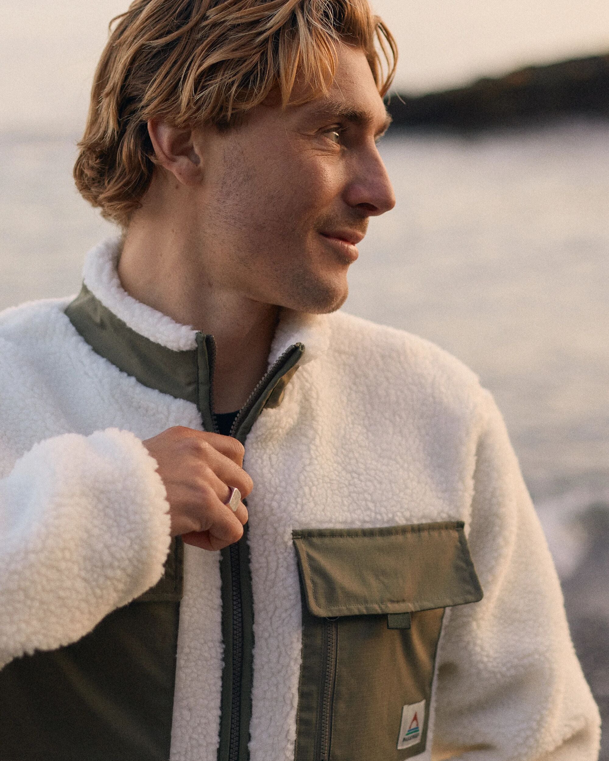 Valiant Deep Pile Fleece - Off White - Lifestyle