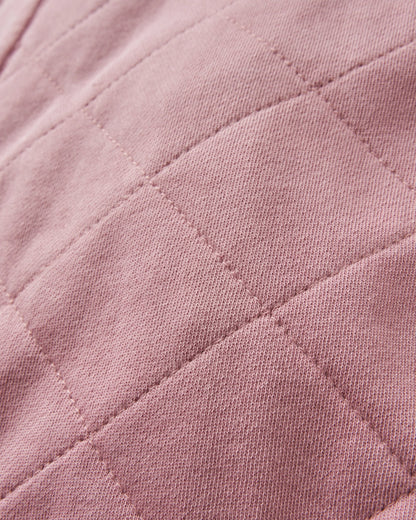 Clementine Recycled Quilted Popper Up Hoodie - Pink Haze