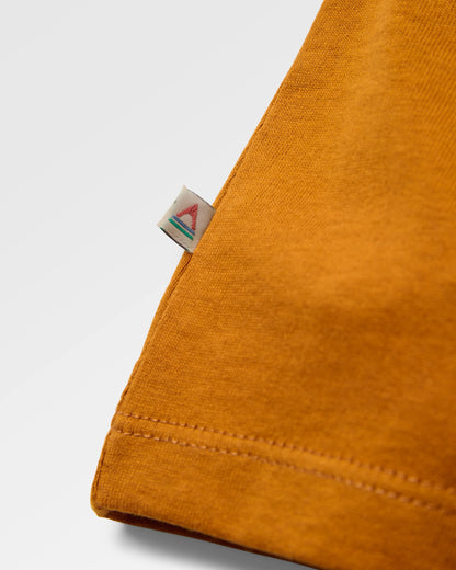 Roam Slow Men's Recycled Cotton T-Shirt - Retro Orange - Flatlay