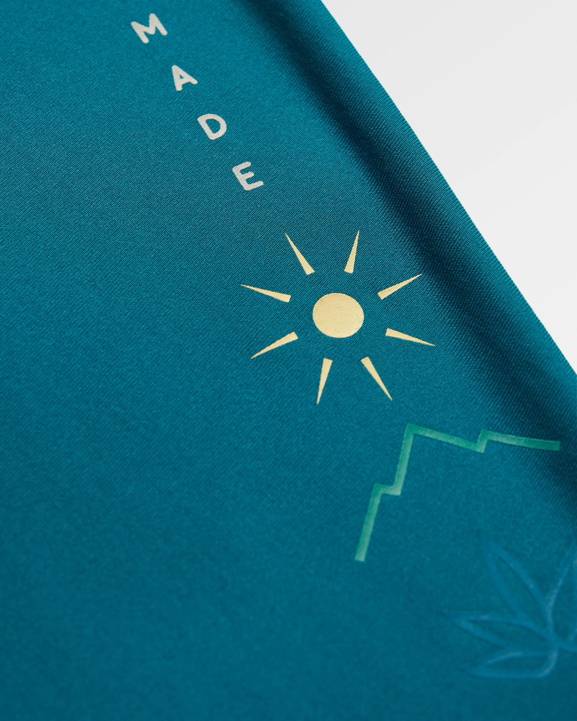 Hatha Recycled Active Top - Blue Steel - Flatlay