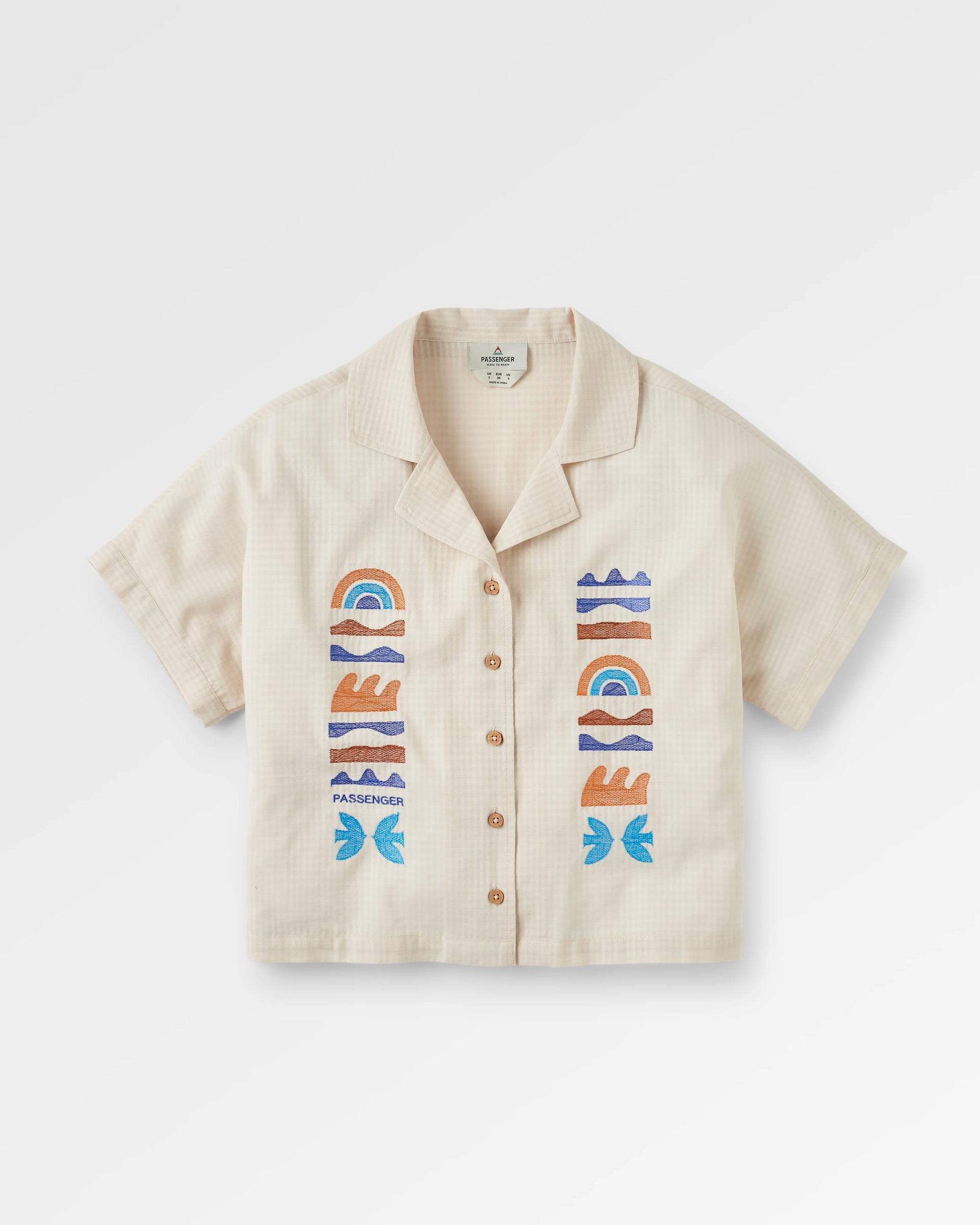 Arden Organic Cotton Short Sleeve Shirt - Vintage White - Flatlay