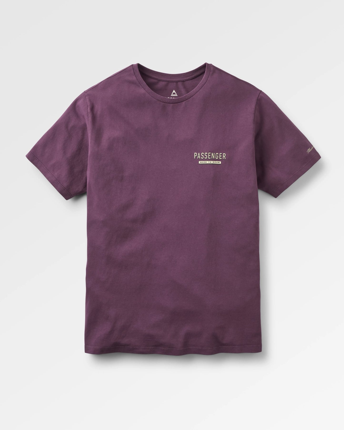 Guided Recycled Cotton T-Shirt - Deep Plum - Flatlay