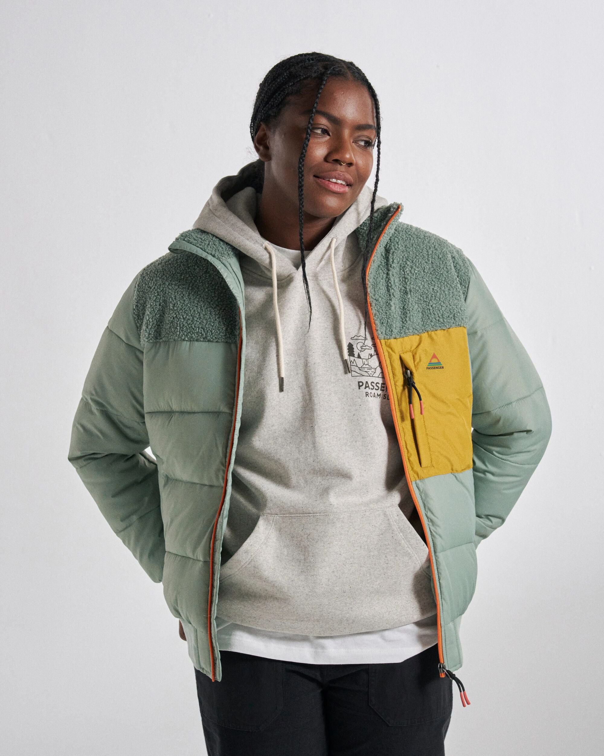 Inspire Recycled Insulated Jacket - Pistachio - Studio Model