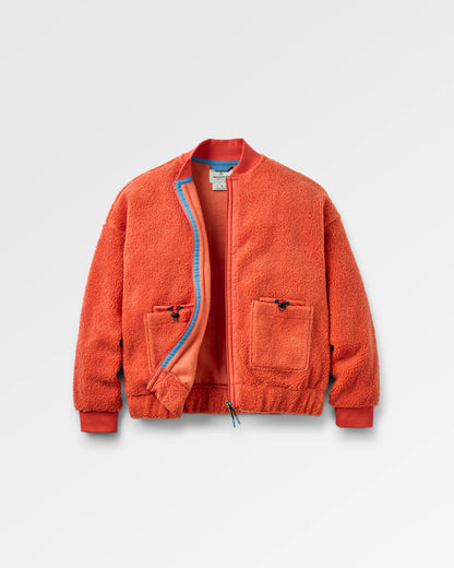 Lucia Recycled Sherpa Fleece - Chilli - Flatlay