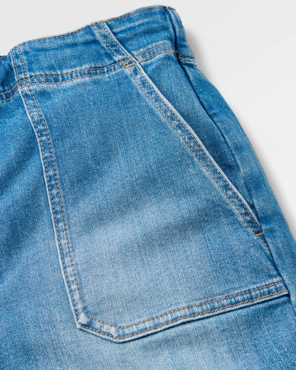 Carriso Denim Short - Light Wash Denim - Flatlay