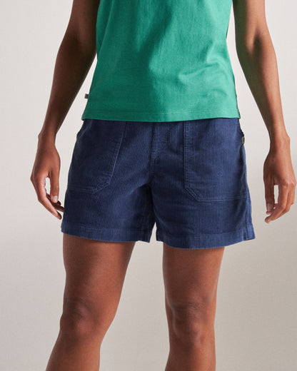 Avian Organic Cord Short - Dark Denim - Studio Model