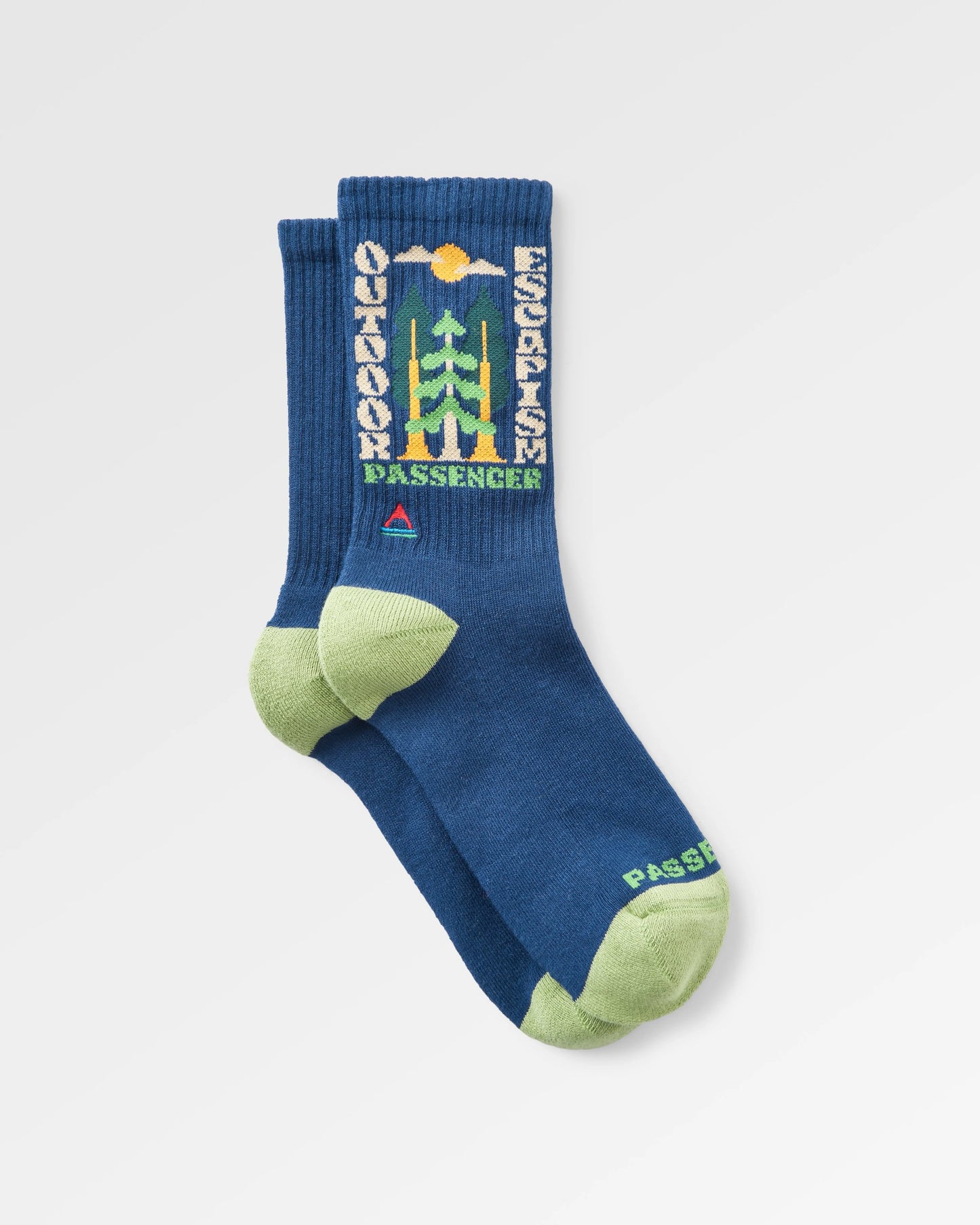 Outdoor Escapism Socks - Purple Indigo - Flatlay