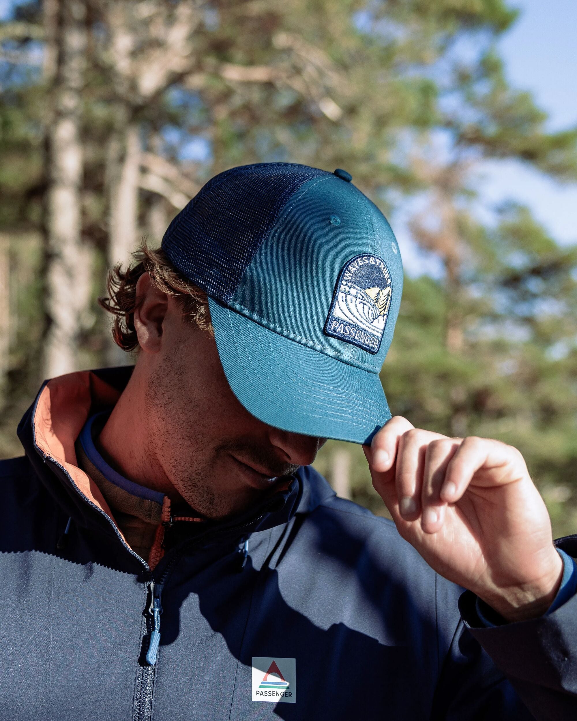 Waves & Trees Organic Cotton Trucker Cap - Tidal Blue - Lifestyle - Male