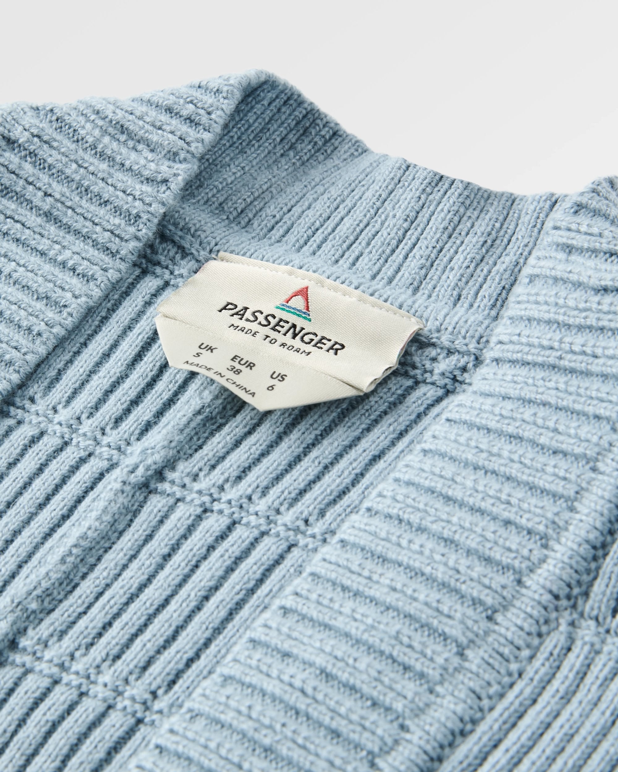 Nurture Organic Cotton Cardigan - Faded Denim - Flatlay