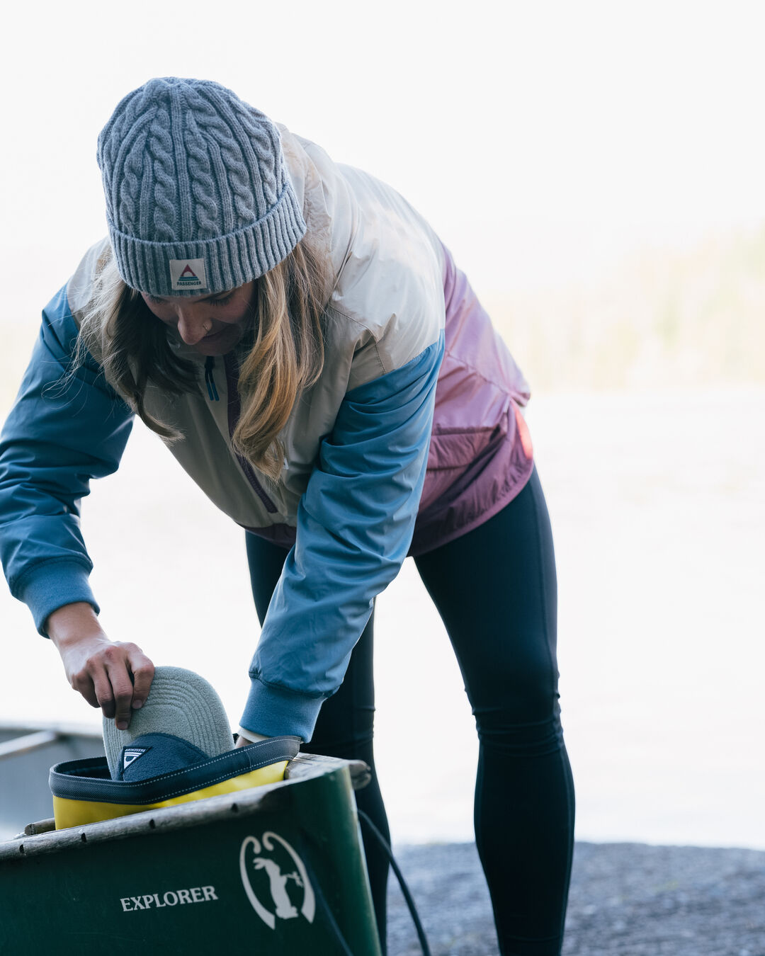 Fireside Cable Knit Beanie - Grey Marl - Lifestyle - Female