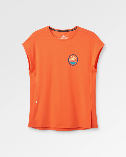 Chase The Light Active T-Shirt - Ember Orange - Flatlay