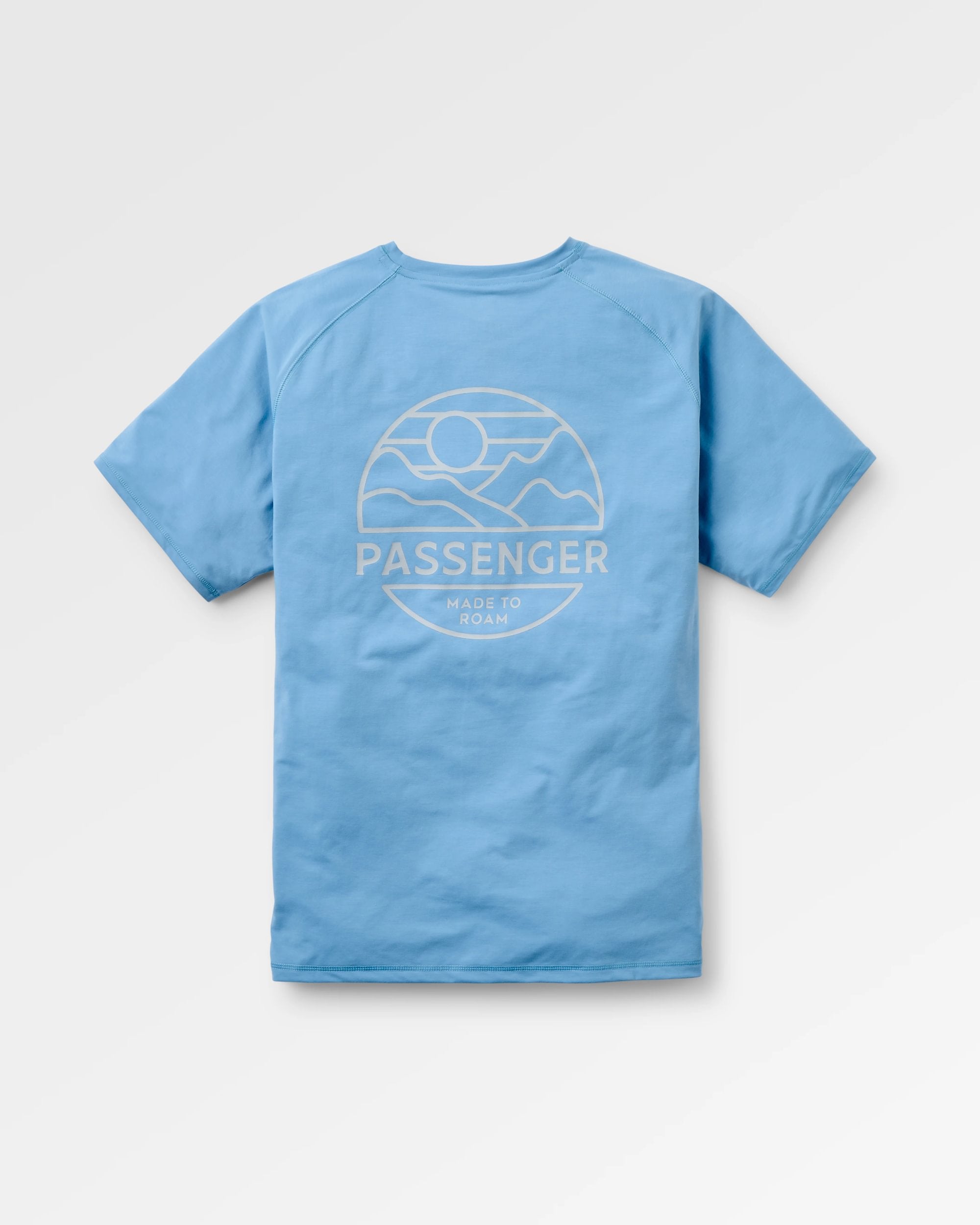 Sedona Recycled Active T-Shirt - Faded Denim - Flatlay