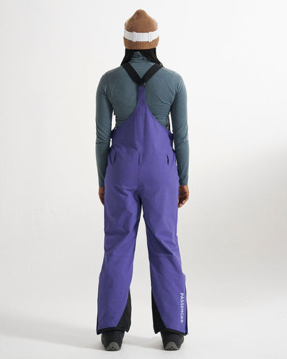 Snowscape Women's Recycled Bibpant - Purple Indigo - Studio Model