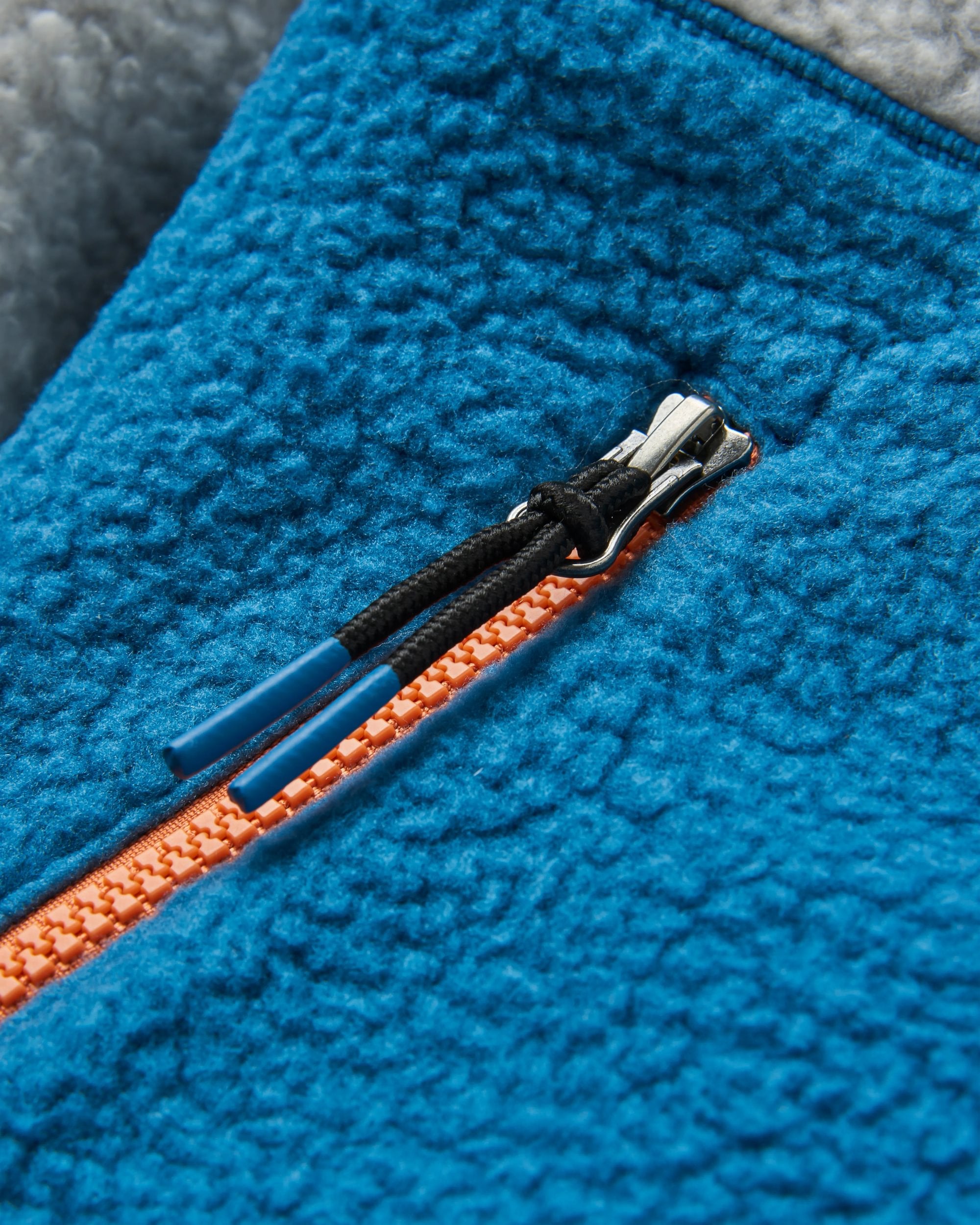 Maine 1/2 Zip Recycled Sherpa Fleece - Blue Steel - Flatlay