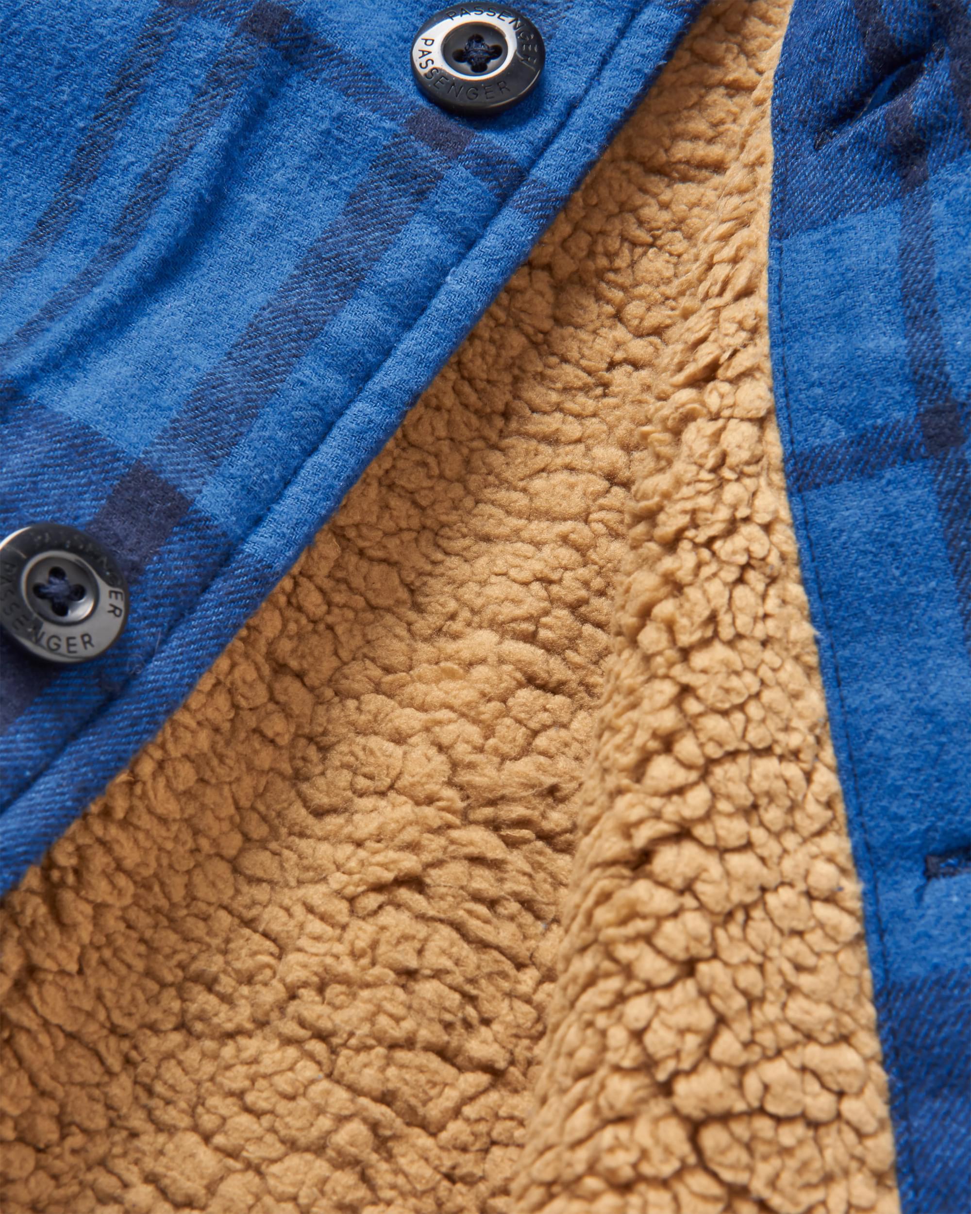 Freestyle Sherpa-Lined Overshirt - True Blue - Flatlay