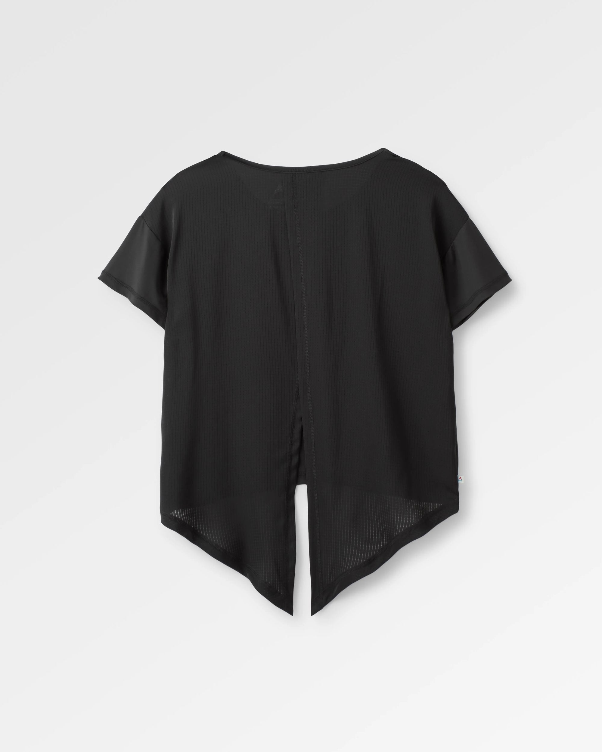 Chakra Tie Back Active Recycled T-Shirt - Black - Flatlay