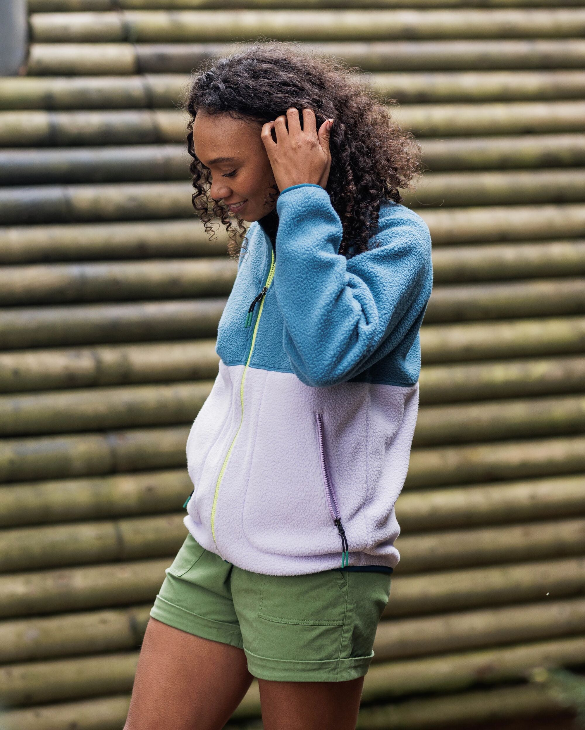 Fairbanks Full Zip Recycled Sherpa Fleece - Lilac Mist - Lifestyle