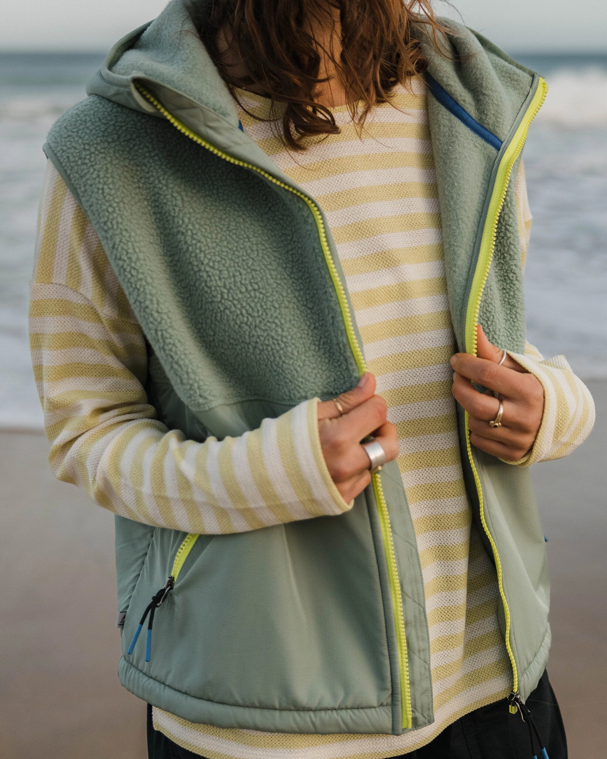 Beebalm Recycled Sherpa Fleece Vest - Pistachio - Lifestyle
