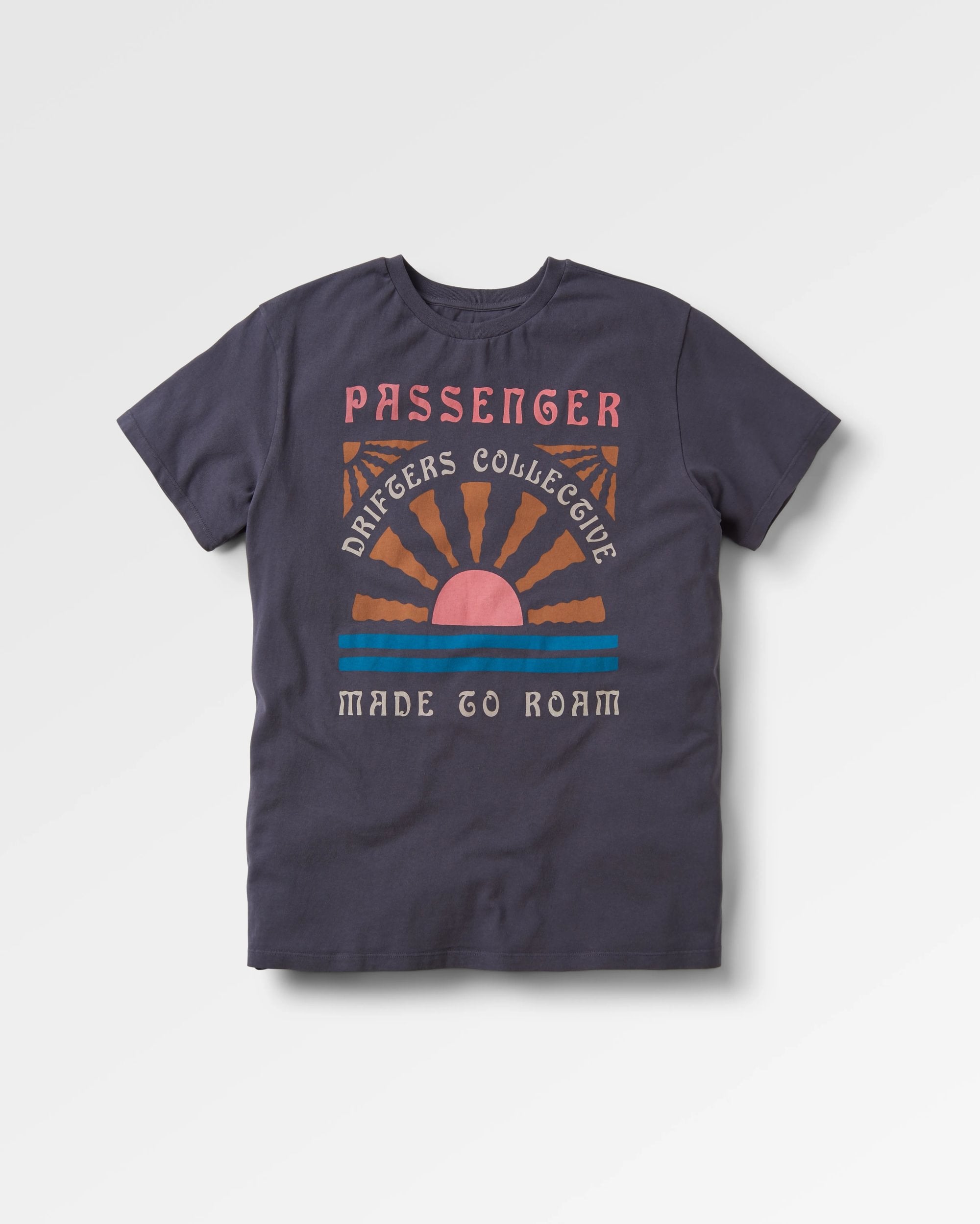 Drifters Oversized Recycled Cotton T-Shirt - Charcoal - Flatlay