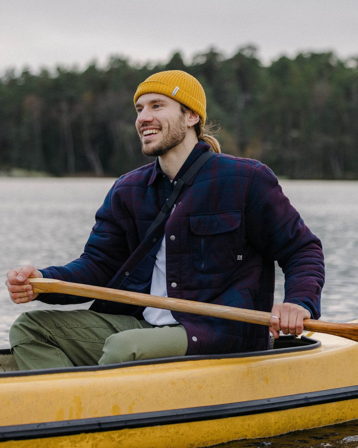 Taranaki Quilted Overshirt - Deep Plum/Deep Navy Check