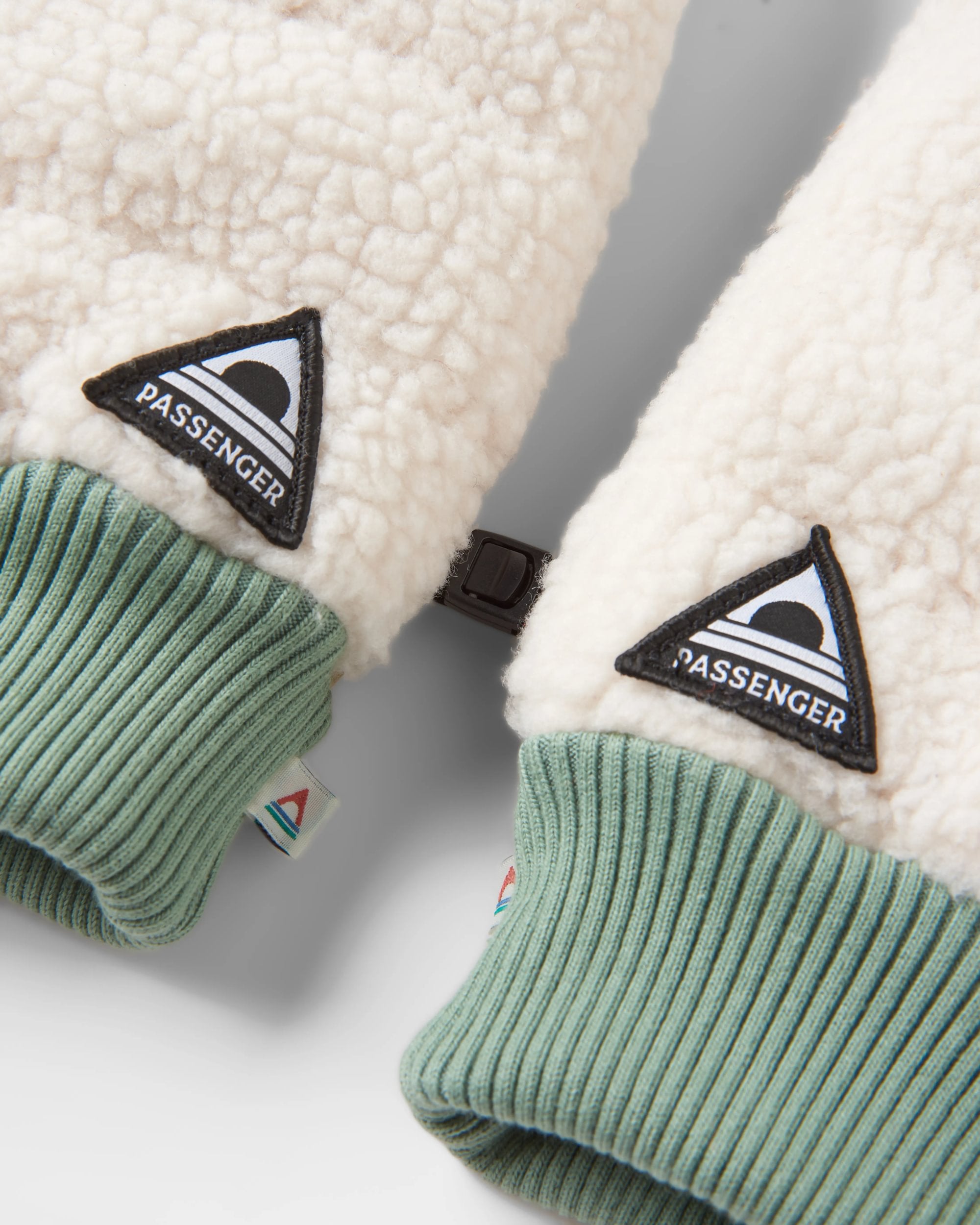 Avalanche Recycled Sherpa Mittens - Birch - Flatlay
