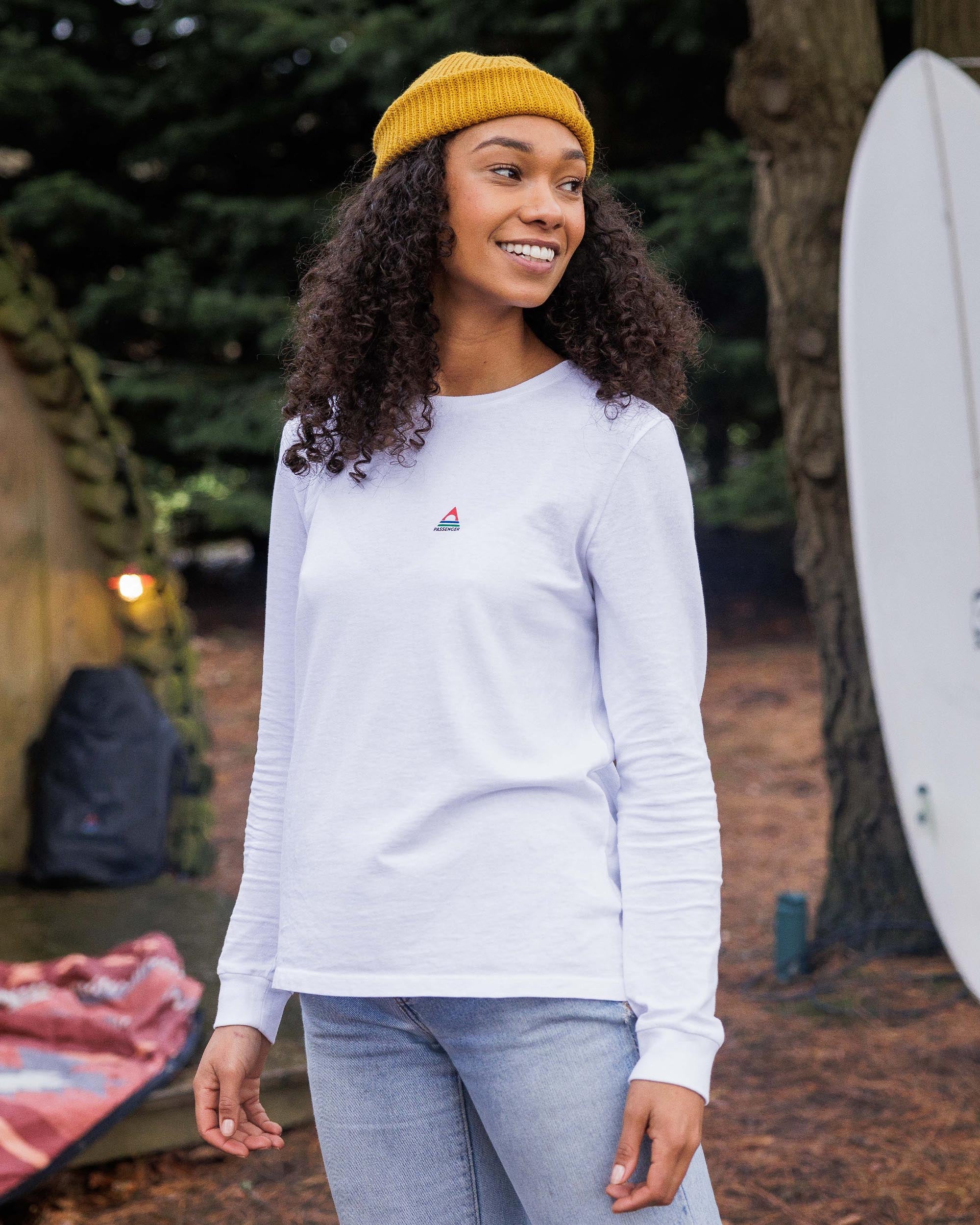 Classic Recycled Cotton LS T-Shirt - White - Lifestyle