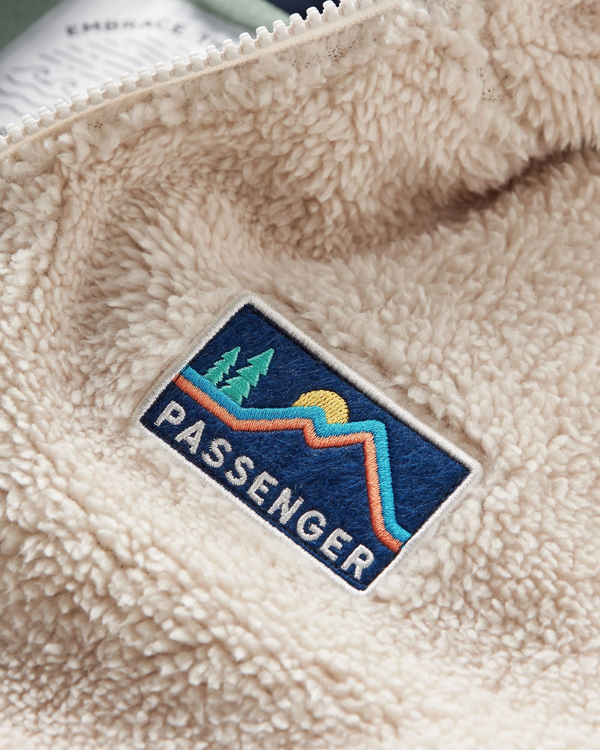 Nestling Sherpa Hooded Fleece - Vintage White - Flatlay