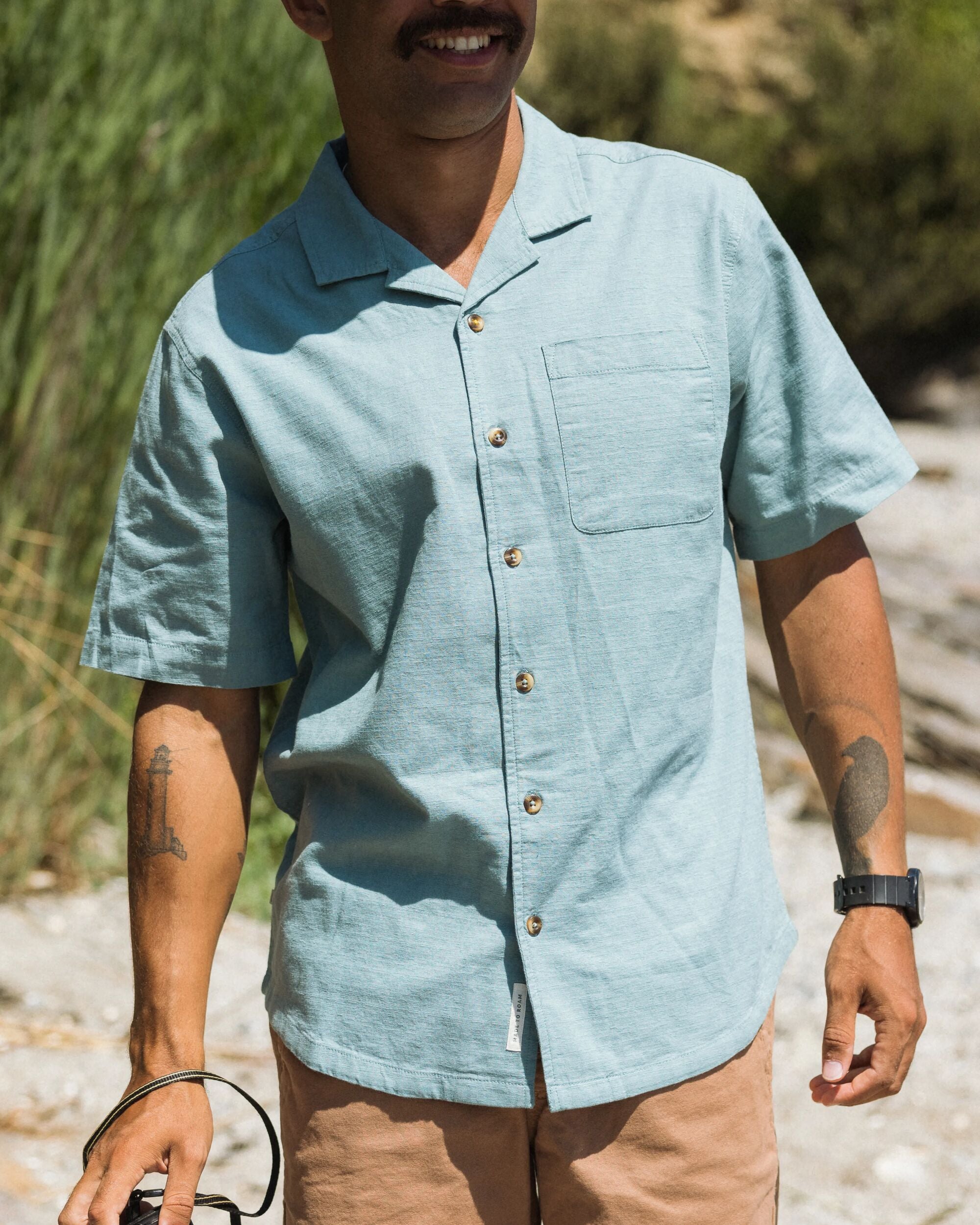 Cove Organic Cotton Textured Shirt - Arctic - Lifestyle
