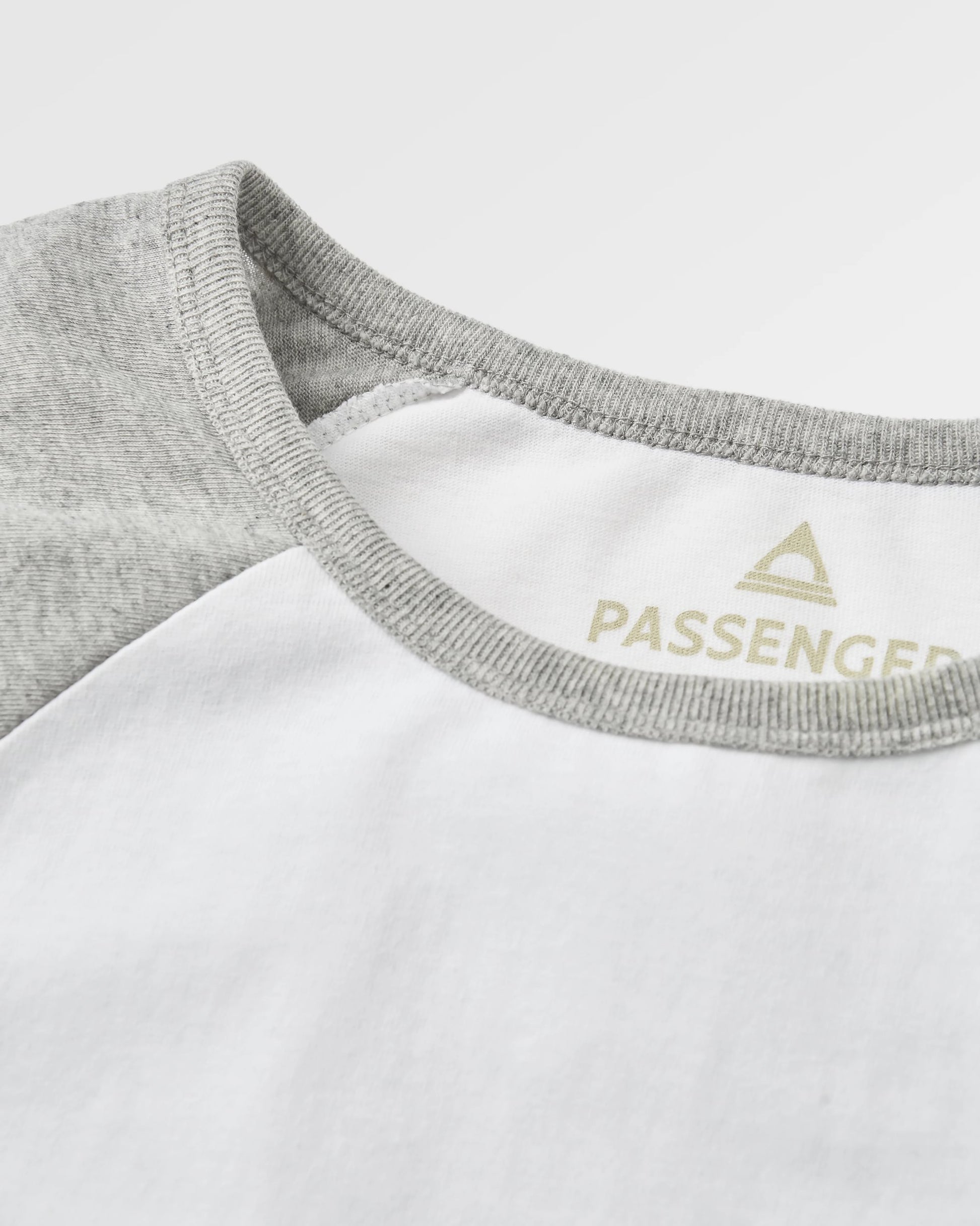 Roamer Recycled Cotton Raglan T-Shirt - White - Flatlay