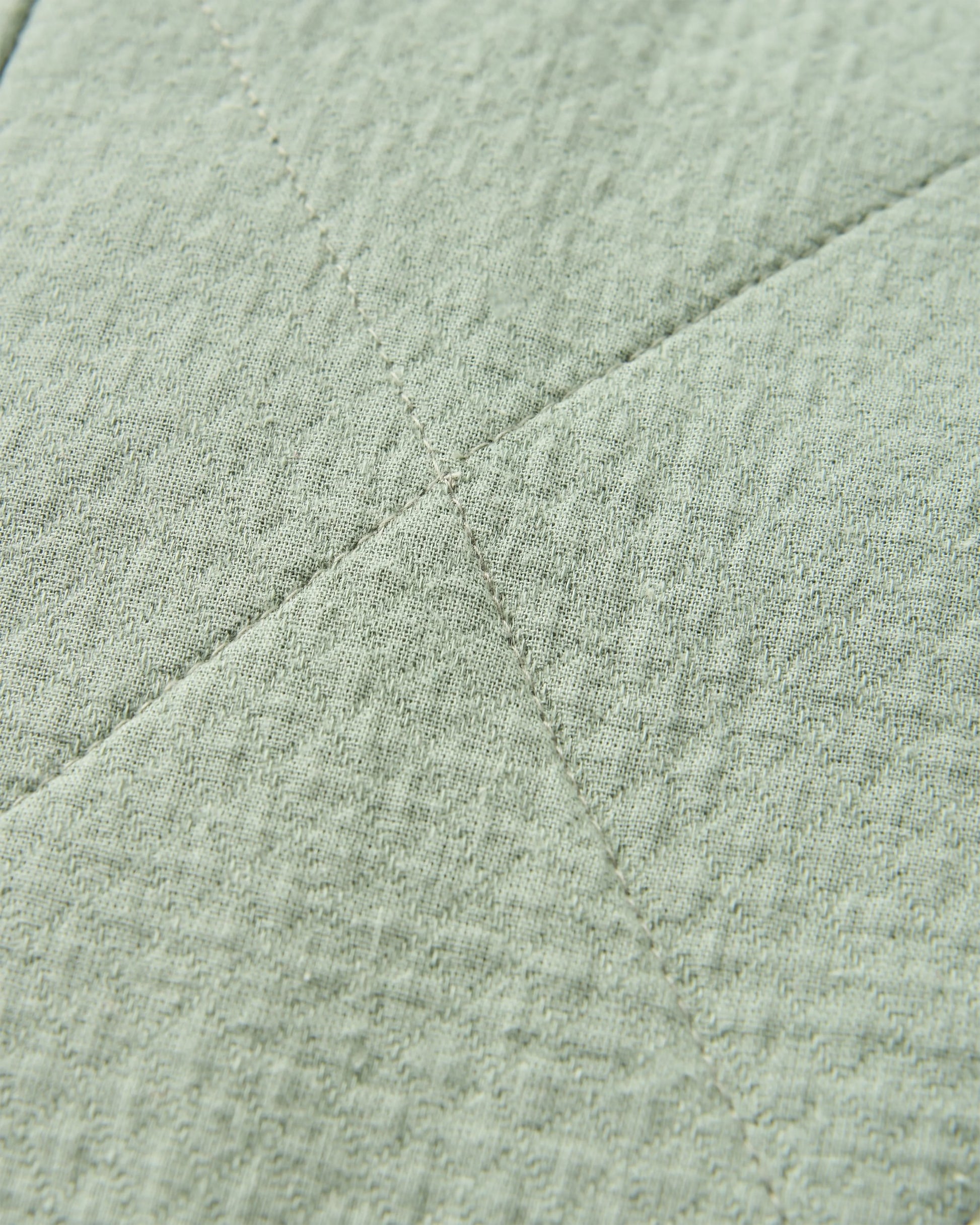 Mira Organic Cotton Quilted Overshirt - Pistachio - Flatlay