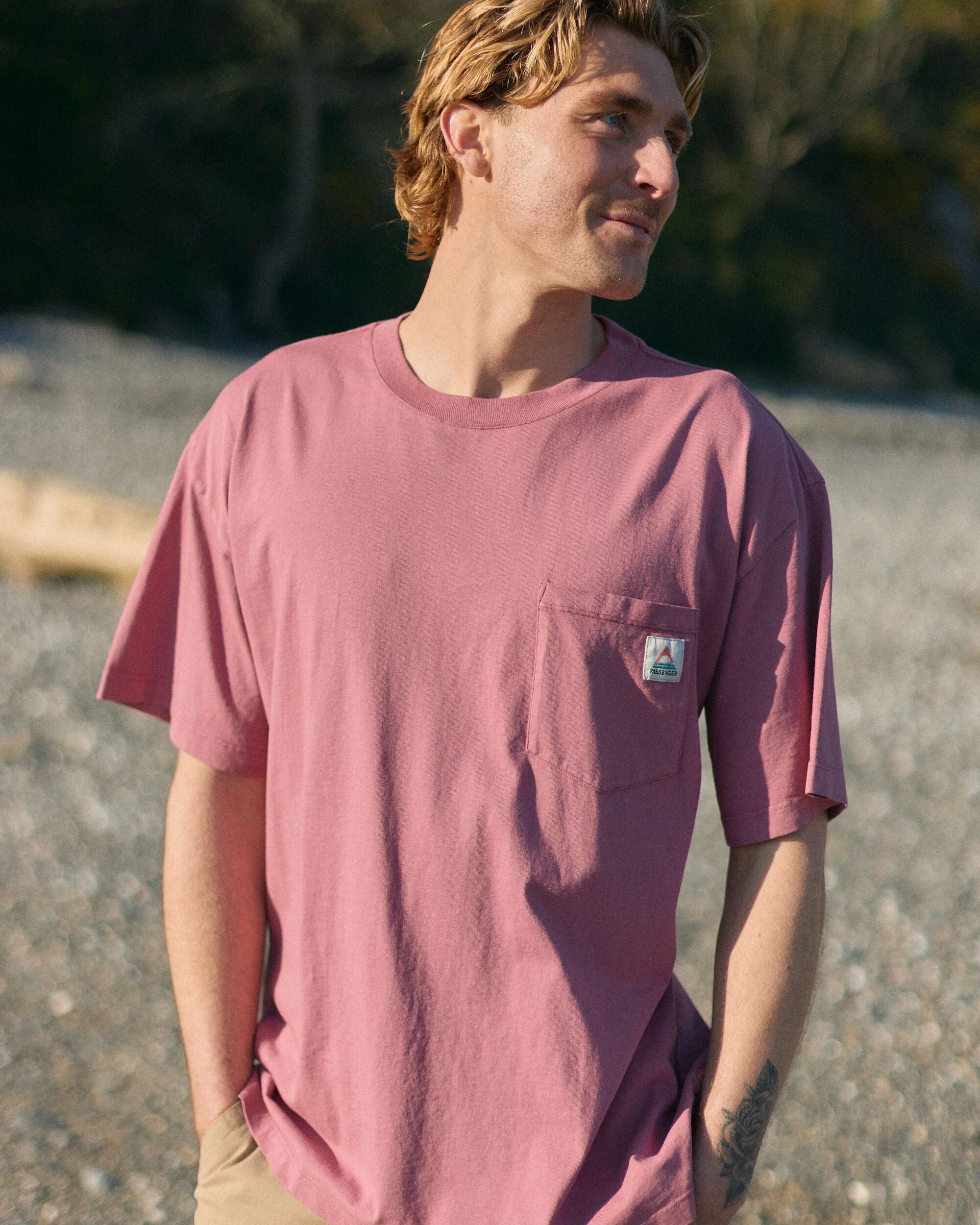 Heritage Recycled Relaxed Fit T-Shirt - Mauve Dusk - Lifestyle