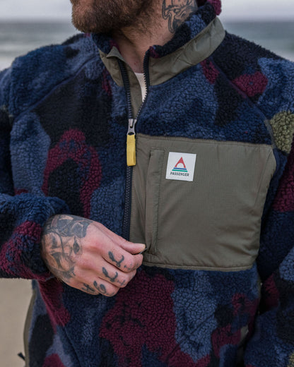 Offroad Recycled Sherpa 1/2 Zip Fleece - Sycamore Pattern